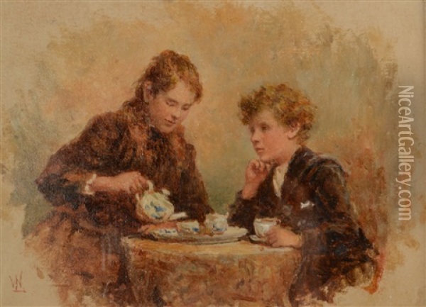 Taking Tea Oil Painting - Walter Langley