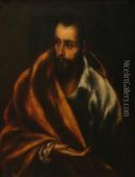 Portrait Of St. James Oil Painting - El Greco (Domenikos Theotokopoulos)