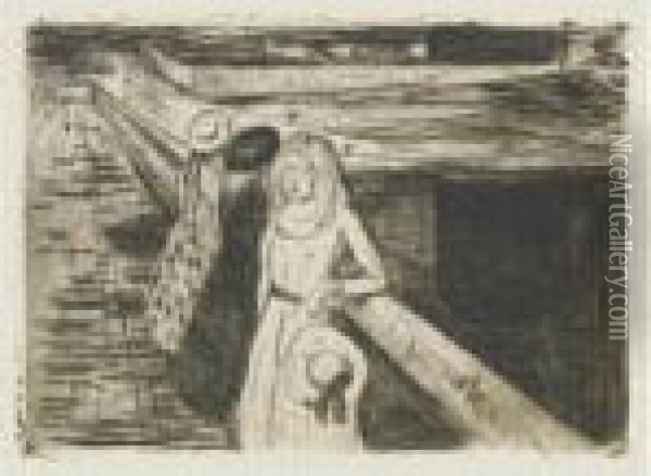 The Girls On The Bridge (w. 232; Sch. 200) Oil Painting - Edvard Munch