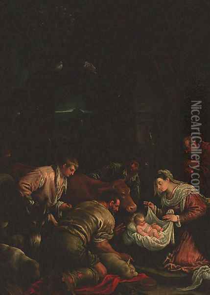 The Adoration of the Shepherds Oil Painting - Francesco, II Bassano
