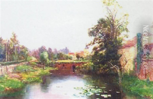 Country River Landscape Oil Painting - James Aumonier