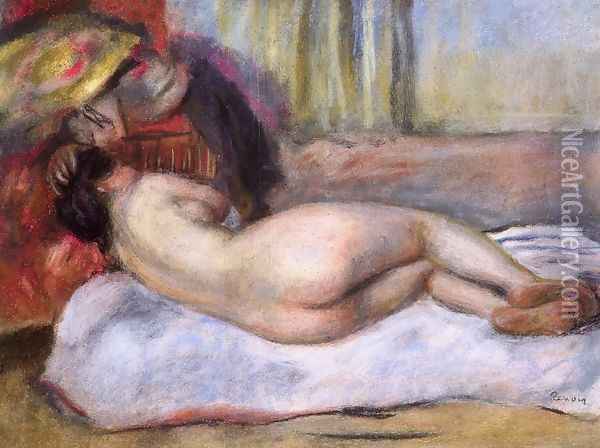 Sleeping Nude With Hat Aka Repose Oil Painting - Pierre Auguste Renoir