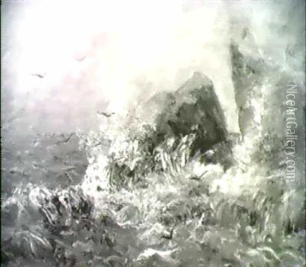 Wilde Meeresbrandung Oil Painting - Emilie Mediz-Pelikan