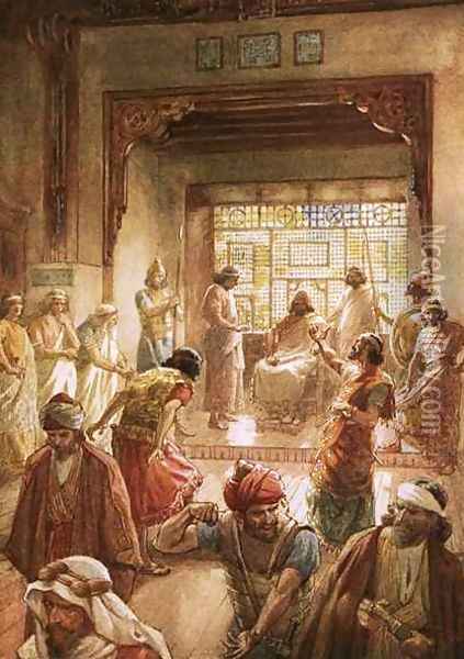 The division of kingdom under Rehoboam Oil Painting - William Brassey Hole
