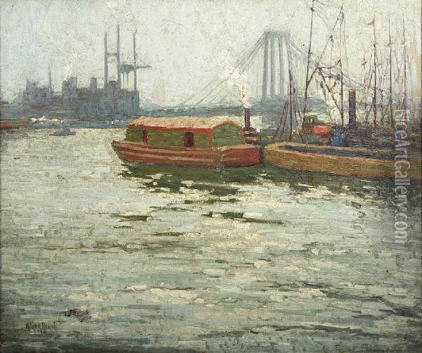 East River New York Oil Painting - Alice Hirsh