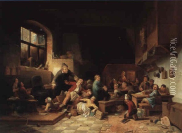 La Classe Houleuse Oil Painting - Ferdinand de Braekeleer the Elder