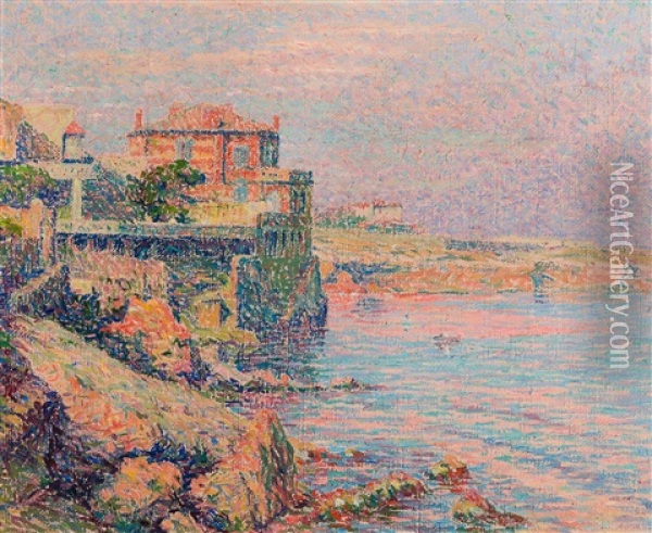 Villas A La Pointe-rouge, Marseille Oil Painting - Henri Aurrens