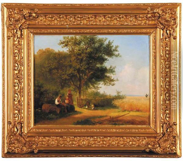 Spotkanie Przy Studni, 1857 R. Oil Painting - Adolf Dressler