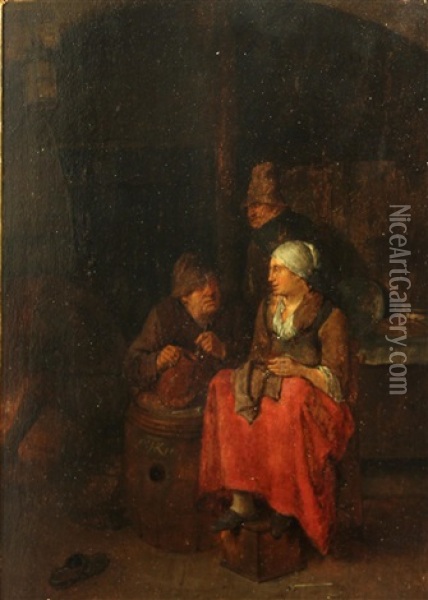 A Tavern Interior Oil Painting - Egbert van Heemskerck the Elder