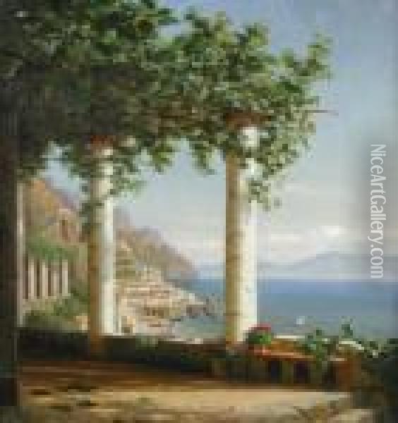 Mediterranean View Oil Painting - Eiler Rasmussen-Eilersen