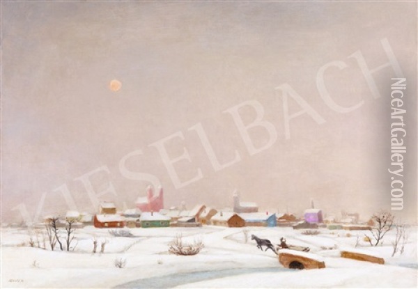 Snowy Landscape (fairy-tale Landscape) Oil Painting - Adolf Fenyes