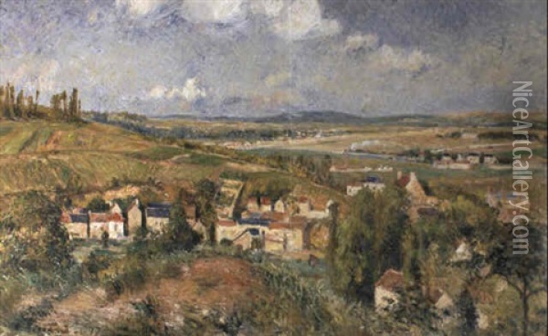 Vue D'auvers (le Valhermeil) Oil Painting - Camille Pissarro