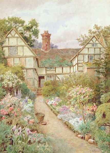 Cottage Garden Oil Painting - Thomas Nicholson Tyndale