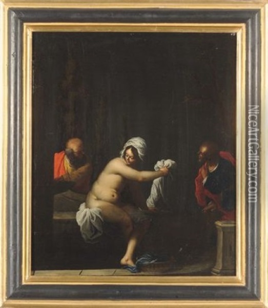 Susanna E I Vecchioni Oil Painting - Felice Brusasorci