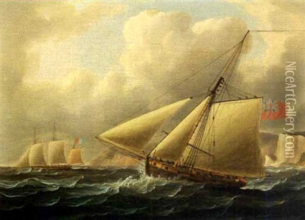 Cutter Off Dover Oil Painting - Thomas Buttersworth