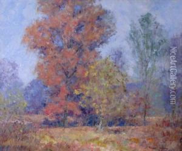 Landscape Recently Conserved And In Fine Condition Oil Painting - Edward K. Williams