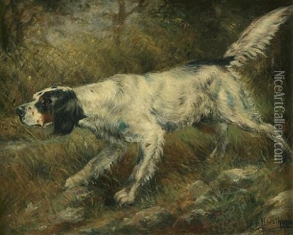 English Setter On Point Oil Painting - Edmund Henry Osthaus