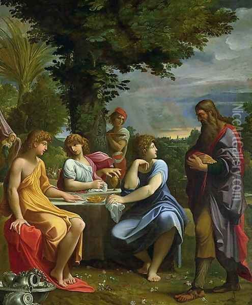 Abraham and the Three Angels Oil Painting - Lodovico Carracci