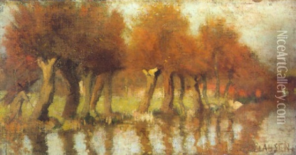 November Morning Oil Painting - Sir George Clausen