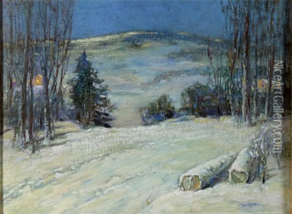 Winter Twilight Oil Painting - Paul Bernard King