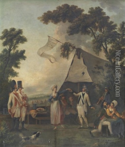 Le Dragon Et La Vivandiere Oil Painting - Louis Joseph Watteau