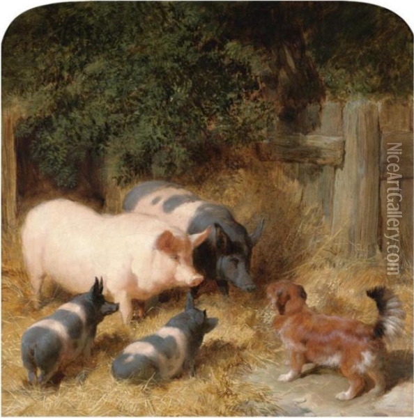 Farmyard Gossip Oil Painting - John Frederick Herring Snr