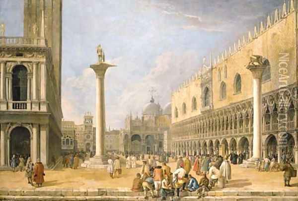 The Piazzetta, Venice, looking towards the Piazza San Marco Oil Painting - Luca Carlevarijs