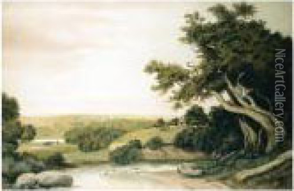 Near Haselmere, Surrey Oil Painting - Anthony Vandyke Copley Fielding