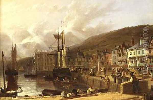 View of Dartmouth Devon Oil Painting - Richard Hume Lancaster