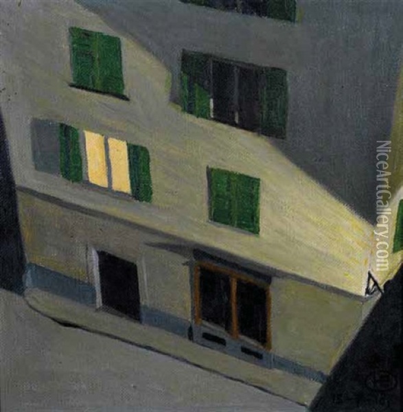 Haus, Von Oben Gesehen Ii Oil Painting - Hans Emmenegger