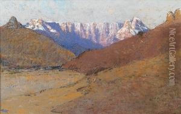 Devil's Punchbowl, Table Mountain Oil Painting - Robert Gwelo Goodman