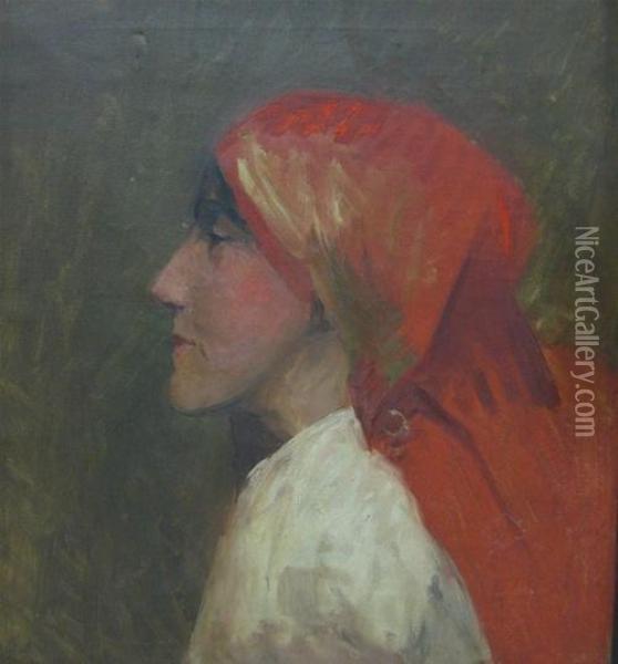 Unfinished Portrait Of A Lady Oil Painting - Emily Meston