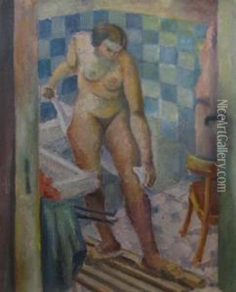 Toaleta Oil Painting - Anatol Vulpe