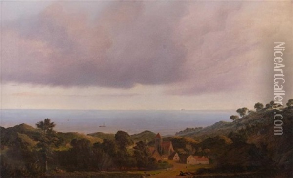 Blick Auf Die Offene See Oil Painting - Christoffer Wilhelm Eckersberg