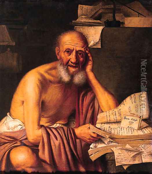 Socrates Oil Painting - Michelangelo Merisi Da Caravaggio
