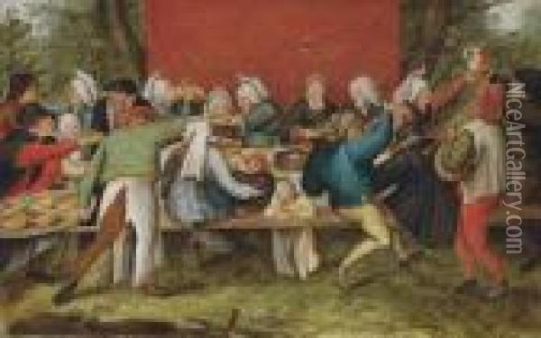 The Wedding Feast Oil Painting - Pieter The Younger Brueghel