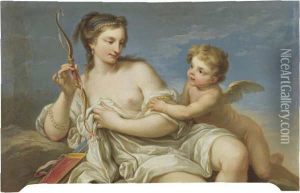 Venus And Cupid Oil Painting - Carle van Loo