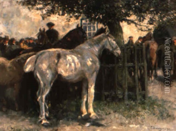 A Horse Fair Oil Painting - John Atkinson