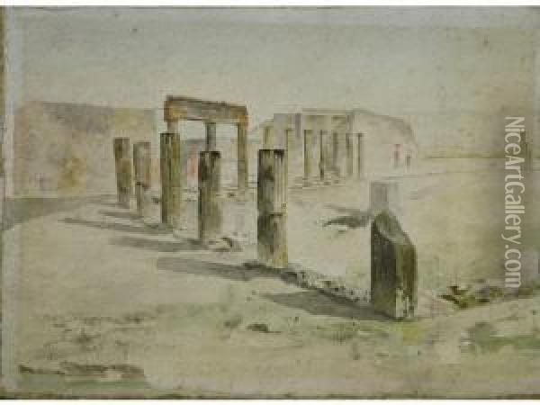 Pompei, Le Forum Oil Painting - Leopold Ridel