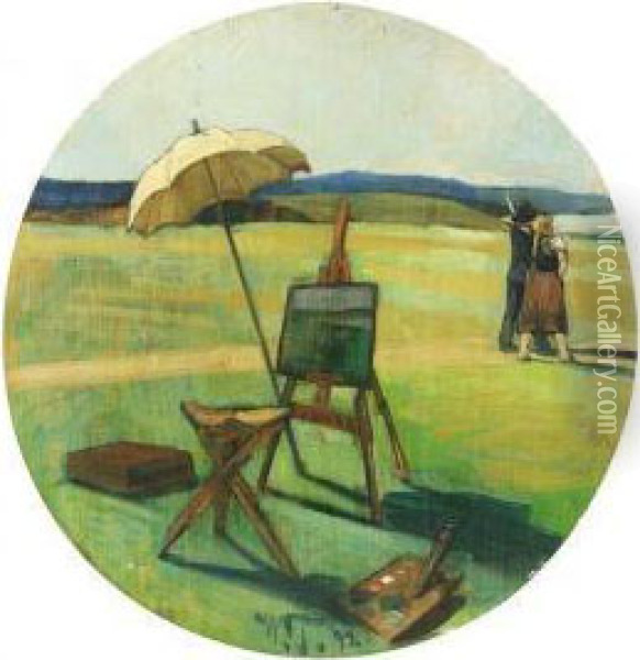 Die Staffelei Des Kunstlers Oil Painting - Wilhelm Trubner