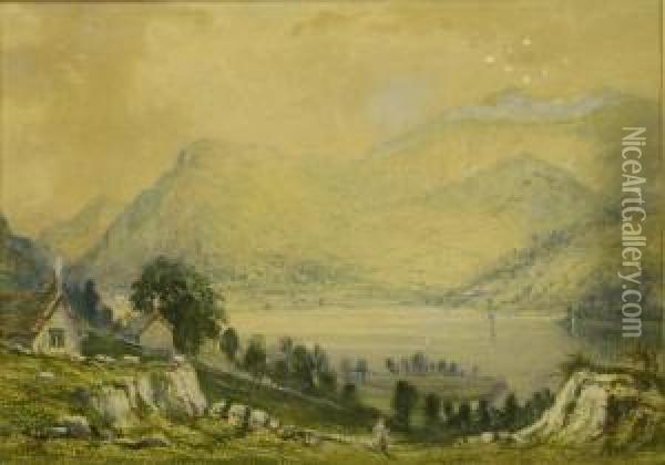 Loweswater, Cumberland Oil Painting - Lennard Lewis