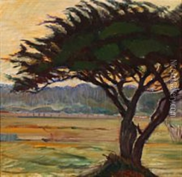 Twilight Landscape Oil Painting - Poul S. Christiansen