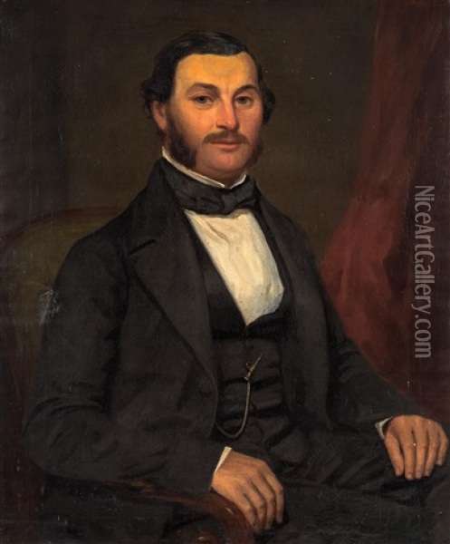 (i) Portrait Of Robert Mcphillamy (circa 1850), (ii) Portrait Of Catherine Mcphillamy (circa 1850) Oil Painting - Joseph Backler