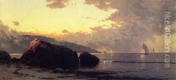 Sunset, Bailey Island Oil Painting - Alfred Thompson Bricher