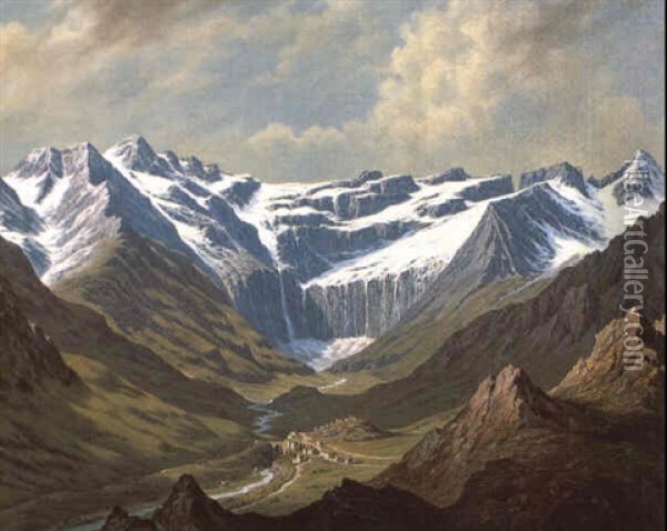 Gletscherpanorama Oil Painting - Hubert Sattler