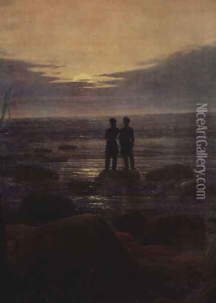 Moonrise by the Sea (detail) Oil Painting - Caspar David Friedrich