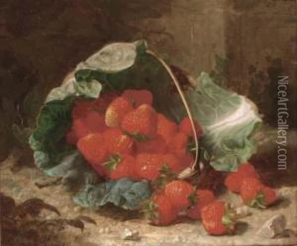 A Basket Of Strawberries Oil Painting - Eloise Harriet Stannard