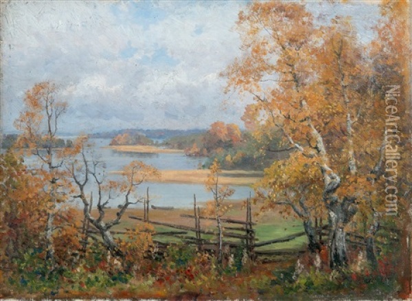 Autumn Mood Oil Painting - Ellen Favorin