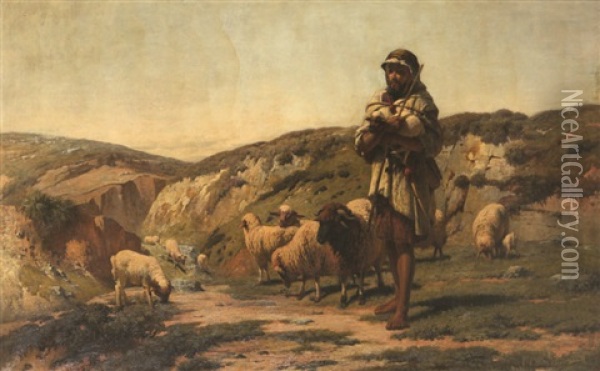 A Moorish Shepherd Oil Painting - Robert Gavin