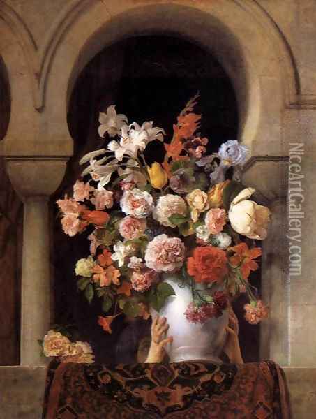 Flowers Oil Painting - Francesco Paolo Hayez